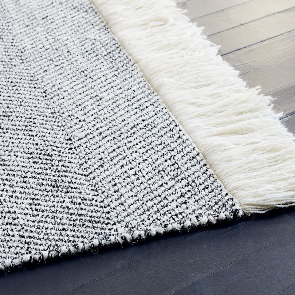 Tweed Flatweave Dhurrie Rug West Elm UK